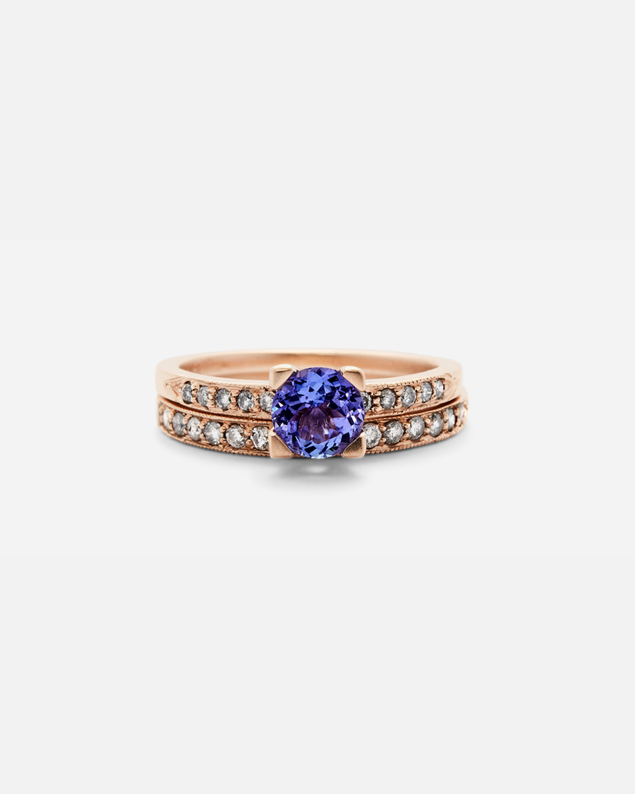 Orbit Band / Side Mill Grey Diamonds By Hiroyo in WEDDING Category