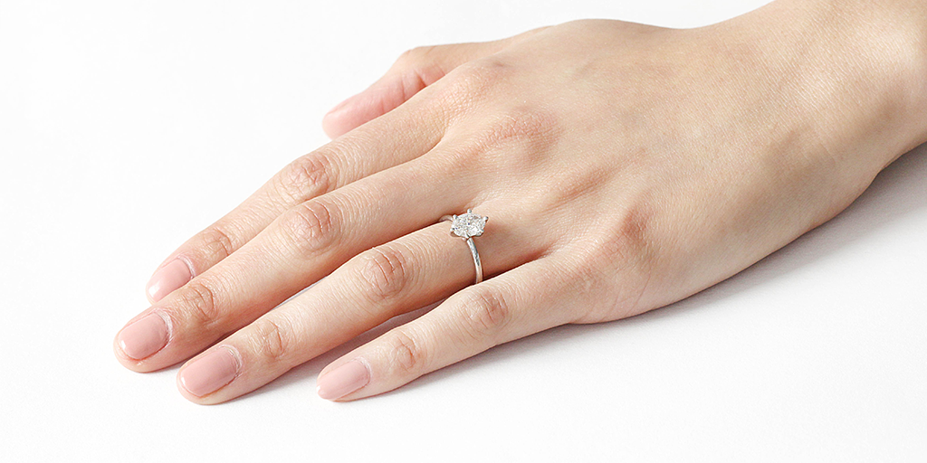 Lara / Oval White Diamond Ring By fitzgerald jewelry