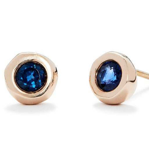 Pebble Studs / Sapphire By Hiroyo in Pebble Category
