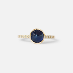 Pave / 6.5mm Blue Sapphire Ring By fitzgerald jewelry