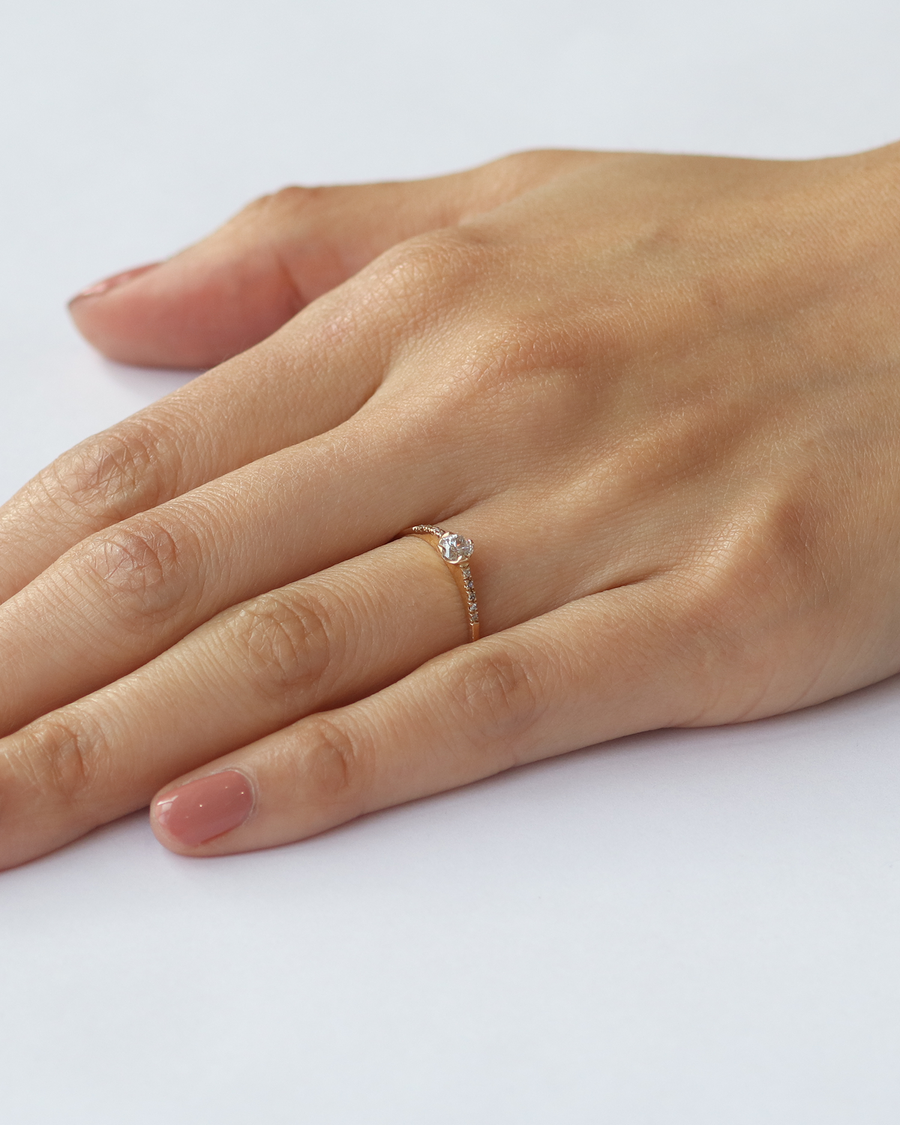 Pave / 3mm Old European Cut Diamond By fitzgerald jewelry in ENGAGEMENT Category
