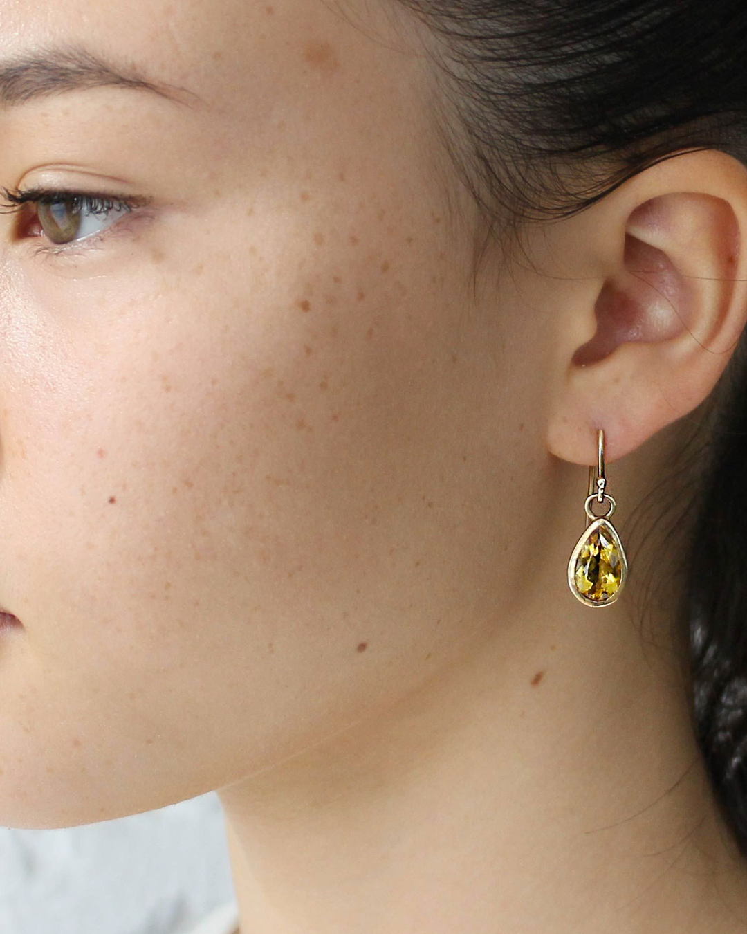 Pear / Citrine Drop Earrings By fitzgerald jewelry in earrings Category