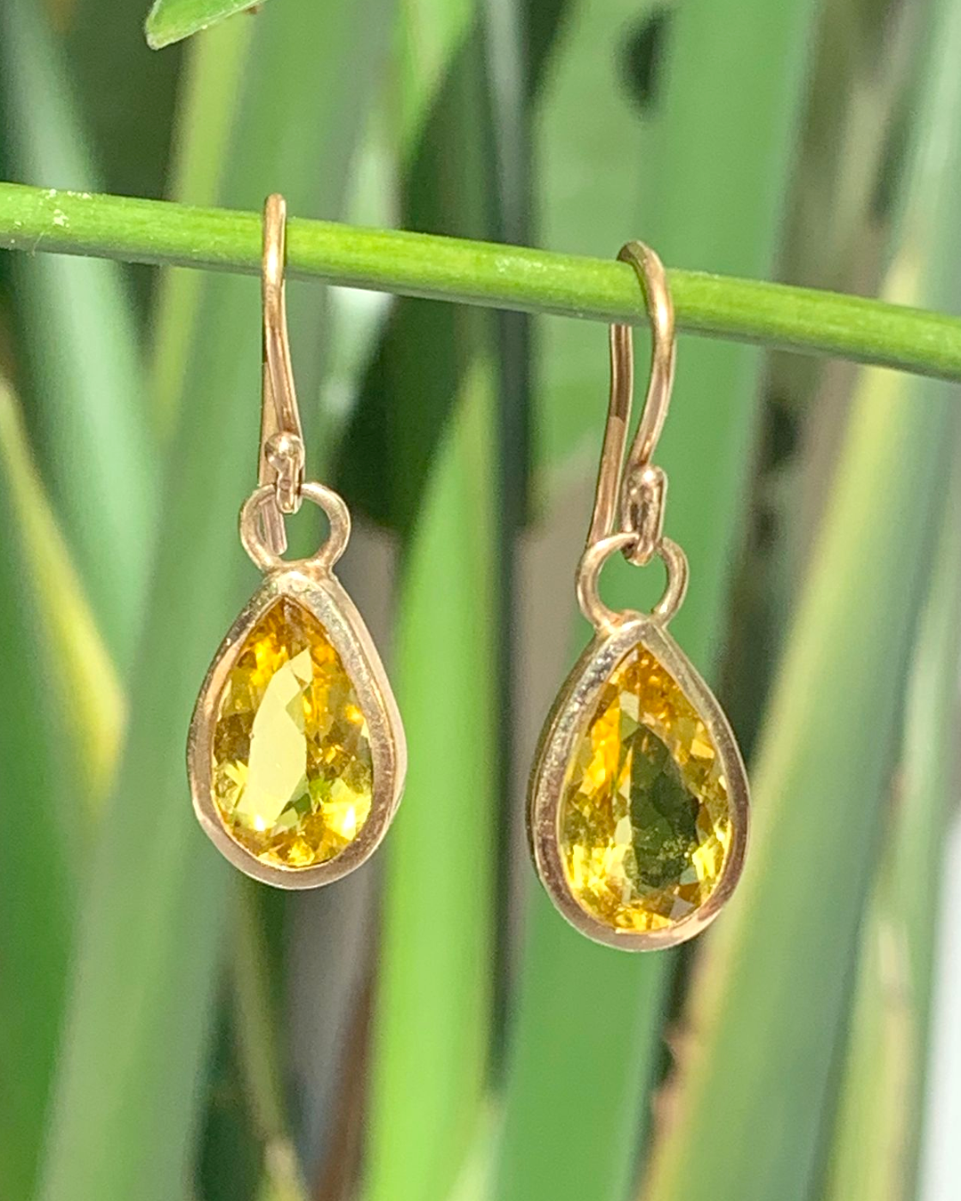 Pear / Citrine Drop Earrings By fitzgerald jewelry in earrings Category