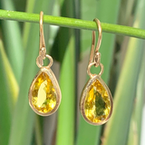 Pear / Citrine Drop Earrings By fitzgerald jewelry in earrings Category