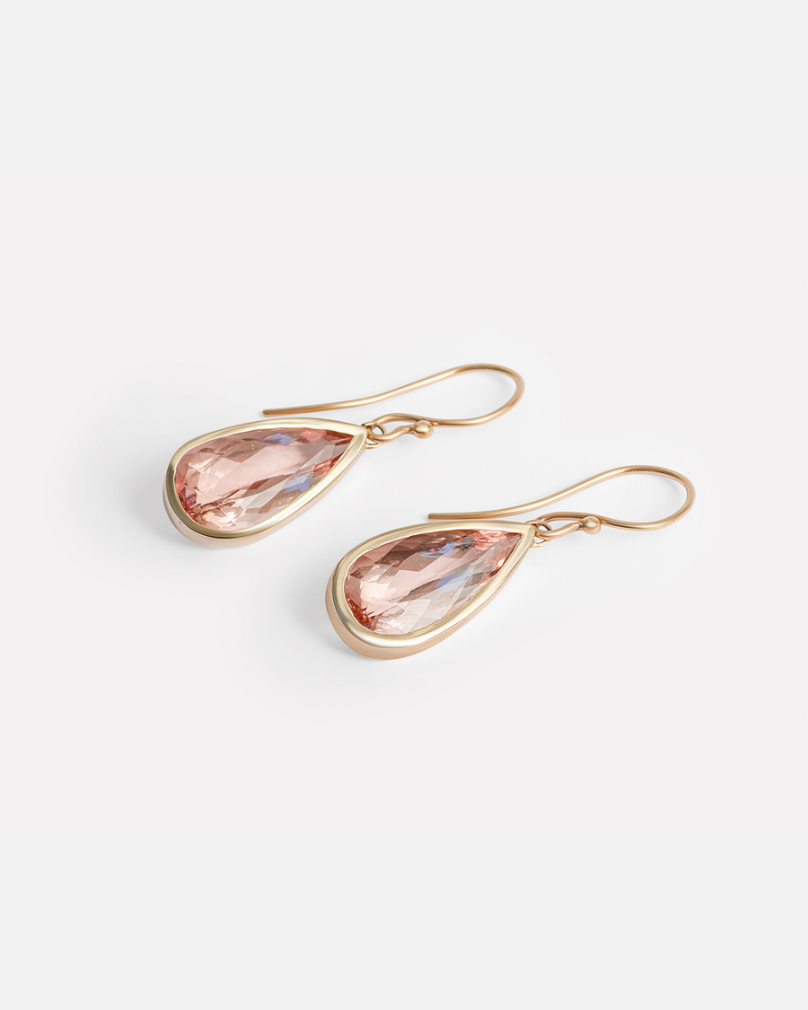 Pear / Morganite Drop Earrings By fitzgerald jewelry in earrings Category