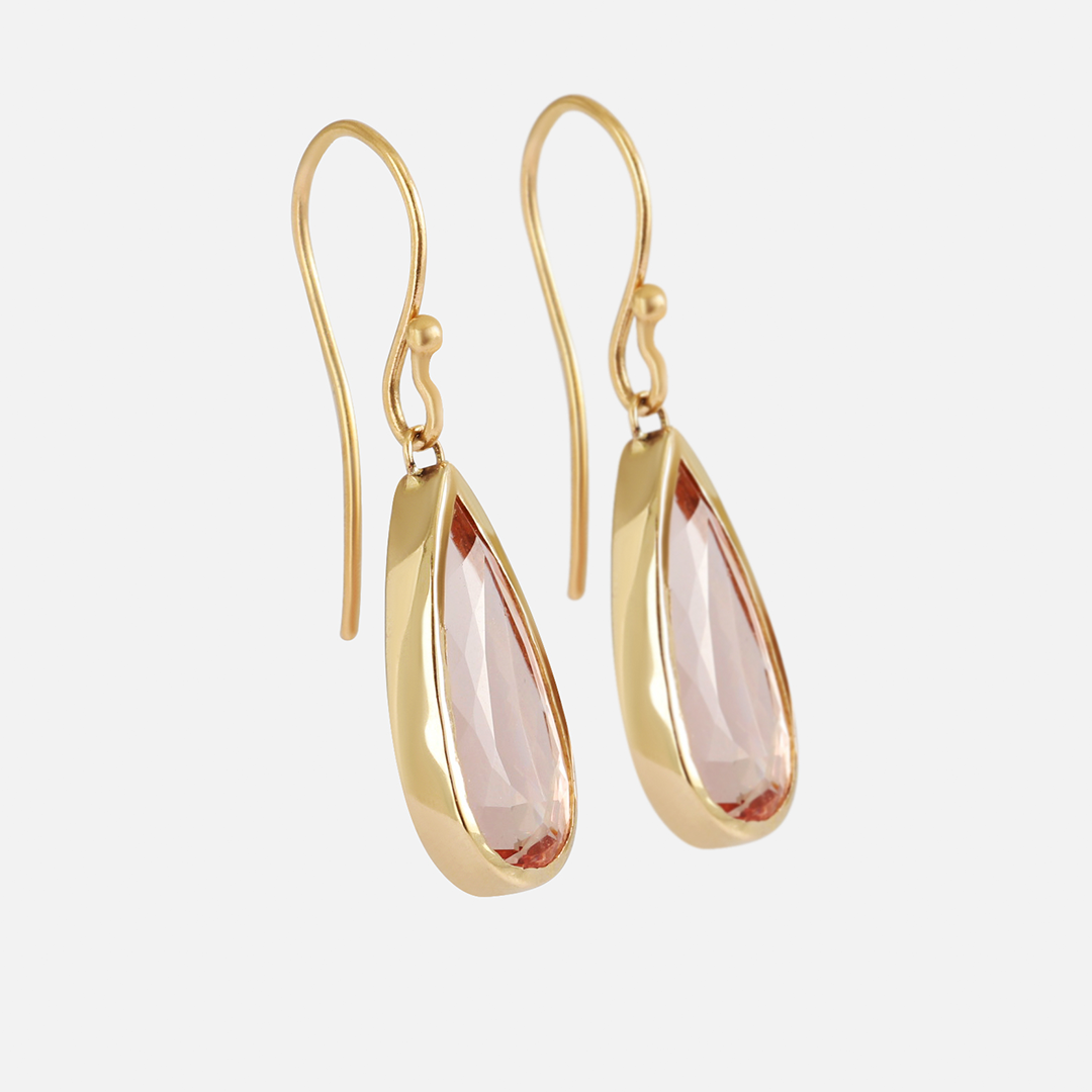 Pear / Morganite Drop Earrings By fitzgerald jewelry in earrings Category