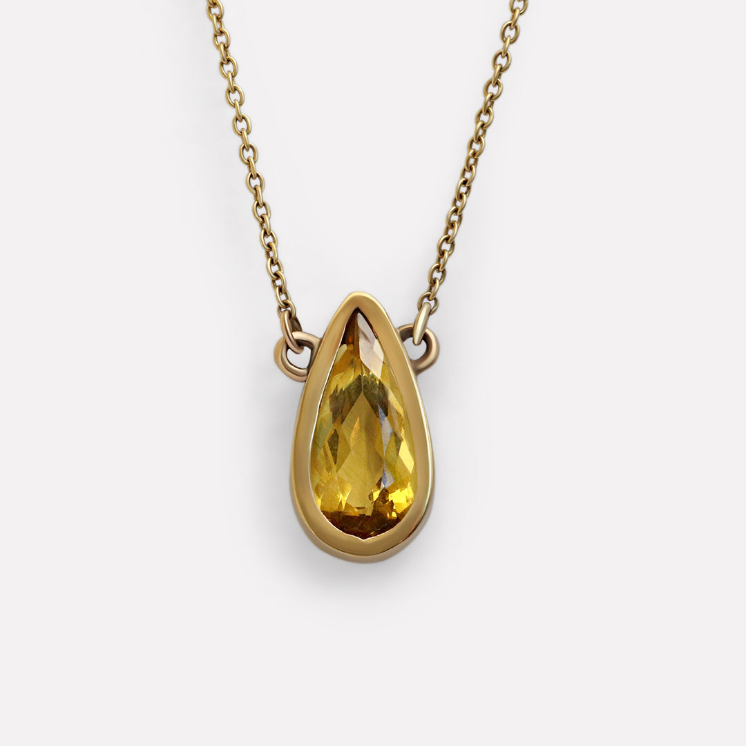 Pear / Yellow Beryl Pendant By fitzgerald jewelry
