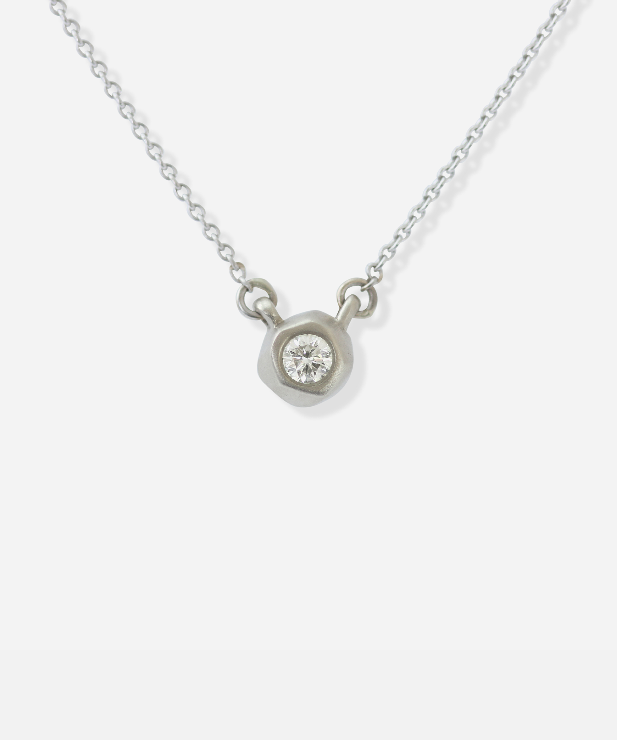 Pebble Pendant / 0.07ct Yellow Diamond By Hiroyo