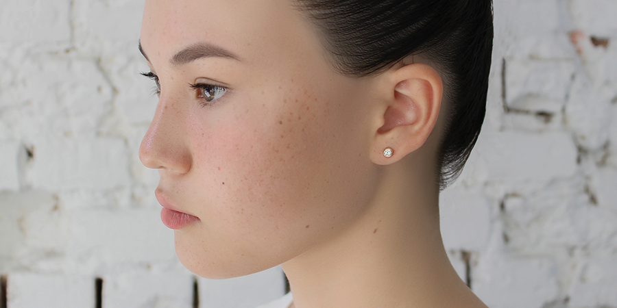 Mini Pebble Studs / Yellow Diamond By Hiroyo in earrings Category