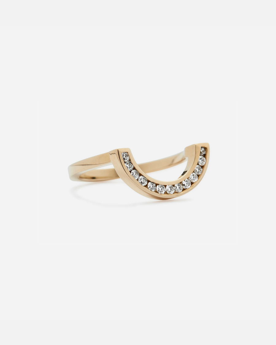 Petite Rainbow / White Diamond Ring By Casual Seance in rings Category