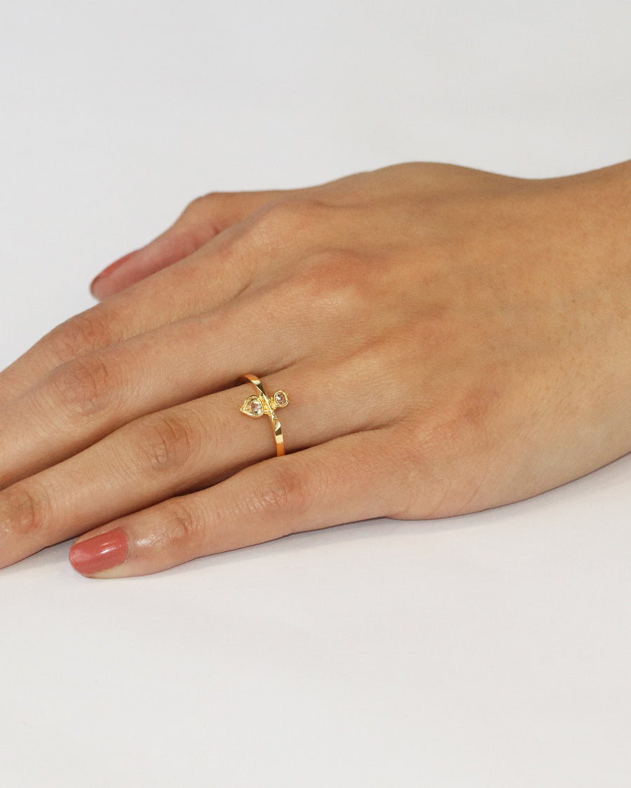 Toi Et Moi / Pink & Champagne Ring By fitzgerald jewelry in rings Category