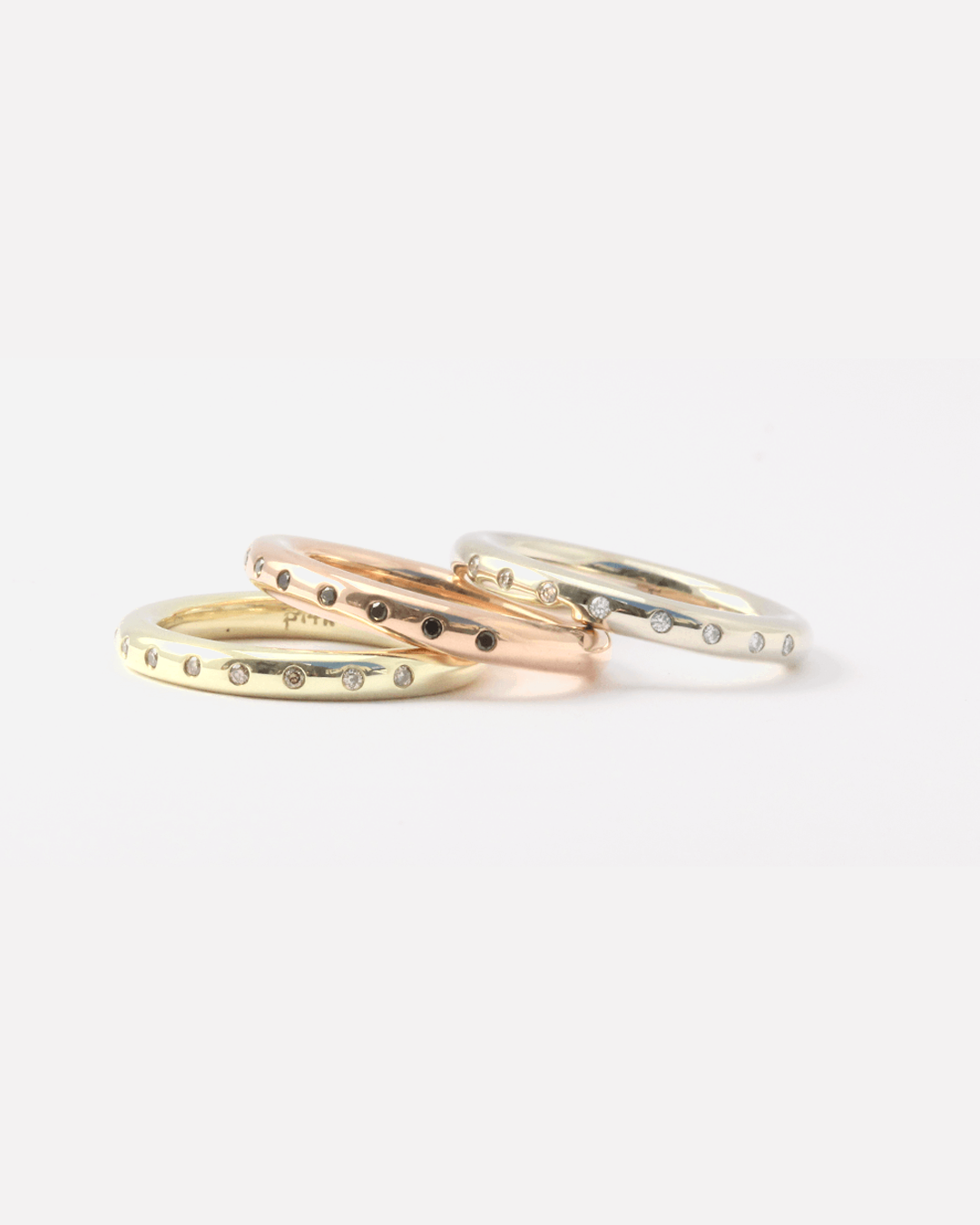 Round Band / Flush 8 Grey Diamonds By fitzgerald jewelry