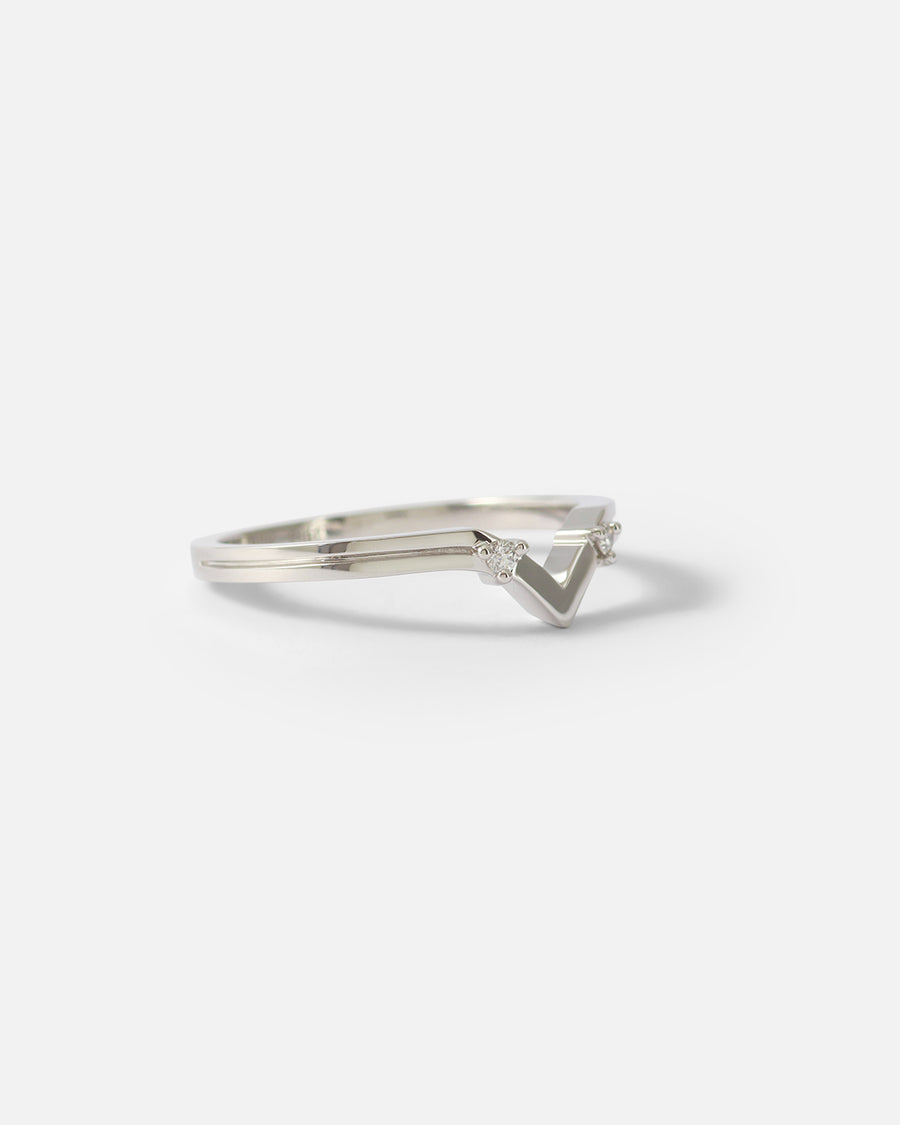 Canal / Curved 2 Stone Ring By Ruowei in WEDDING Category