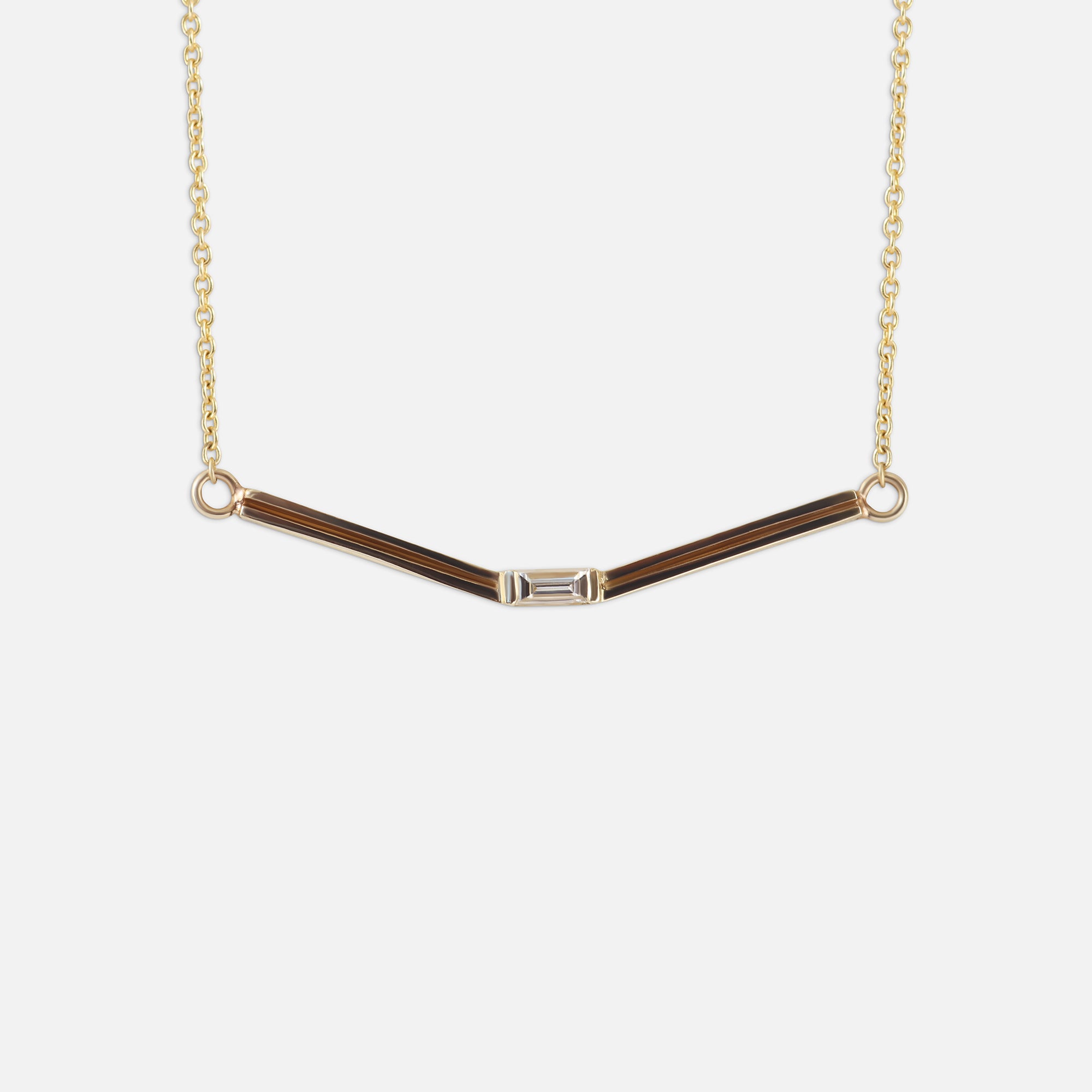Galaxy / Baguette Arc Necklace By Ruowei in pendants Category