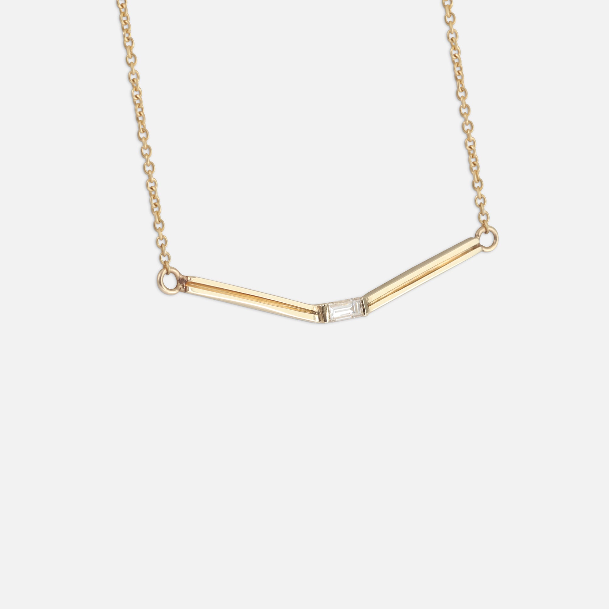 Galaxy / Baguette Arc Necklace By Ruowei in pendants Category