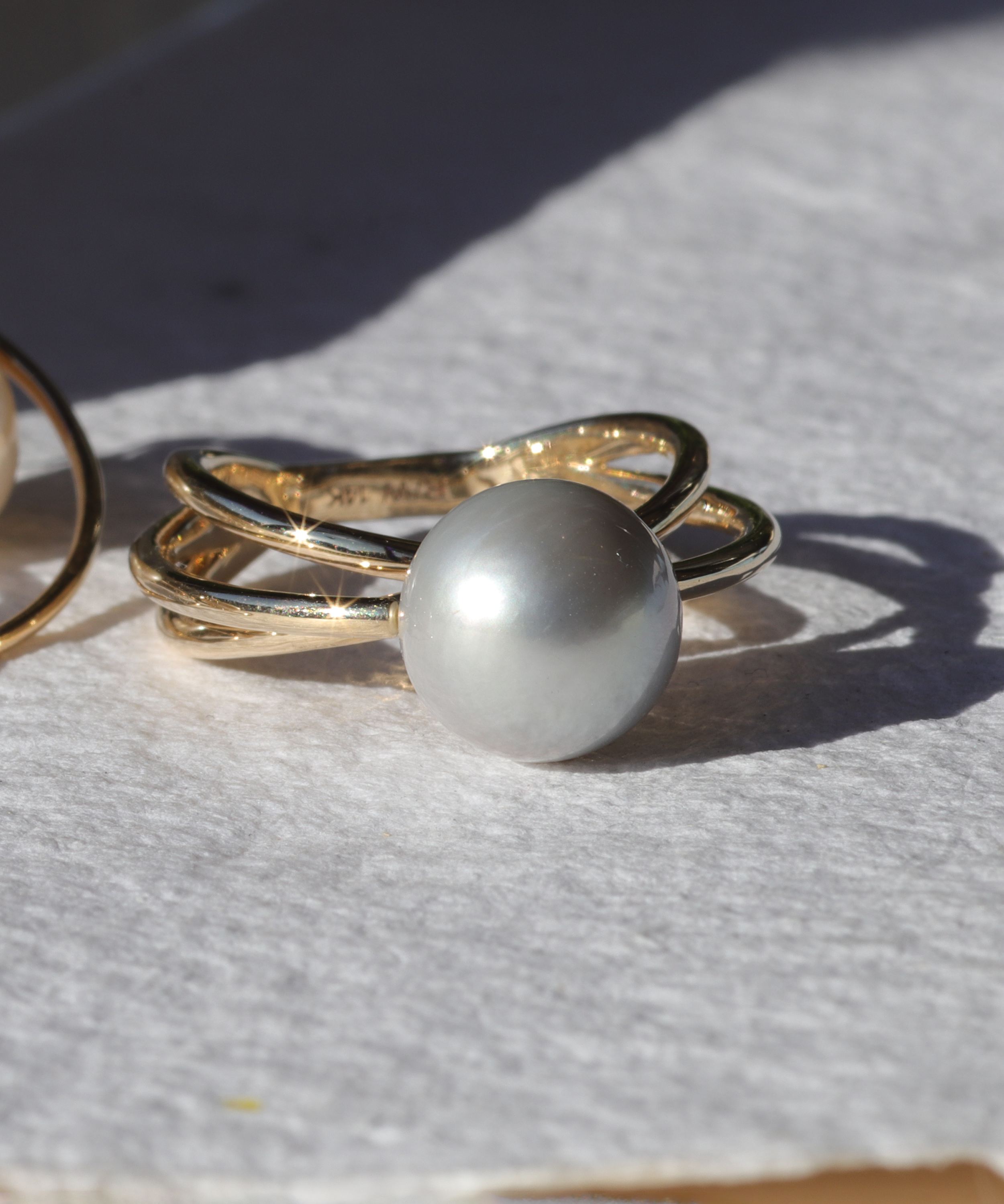 WeiWave / Trio Tahitian Pearl Ring By Ruoria