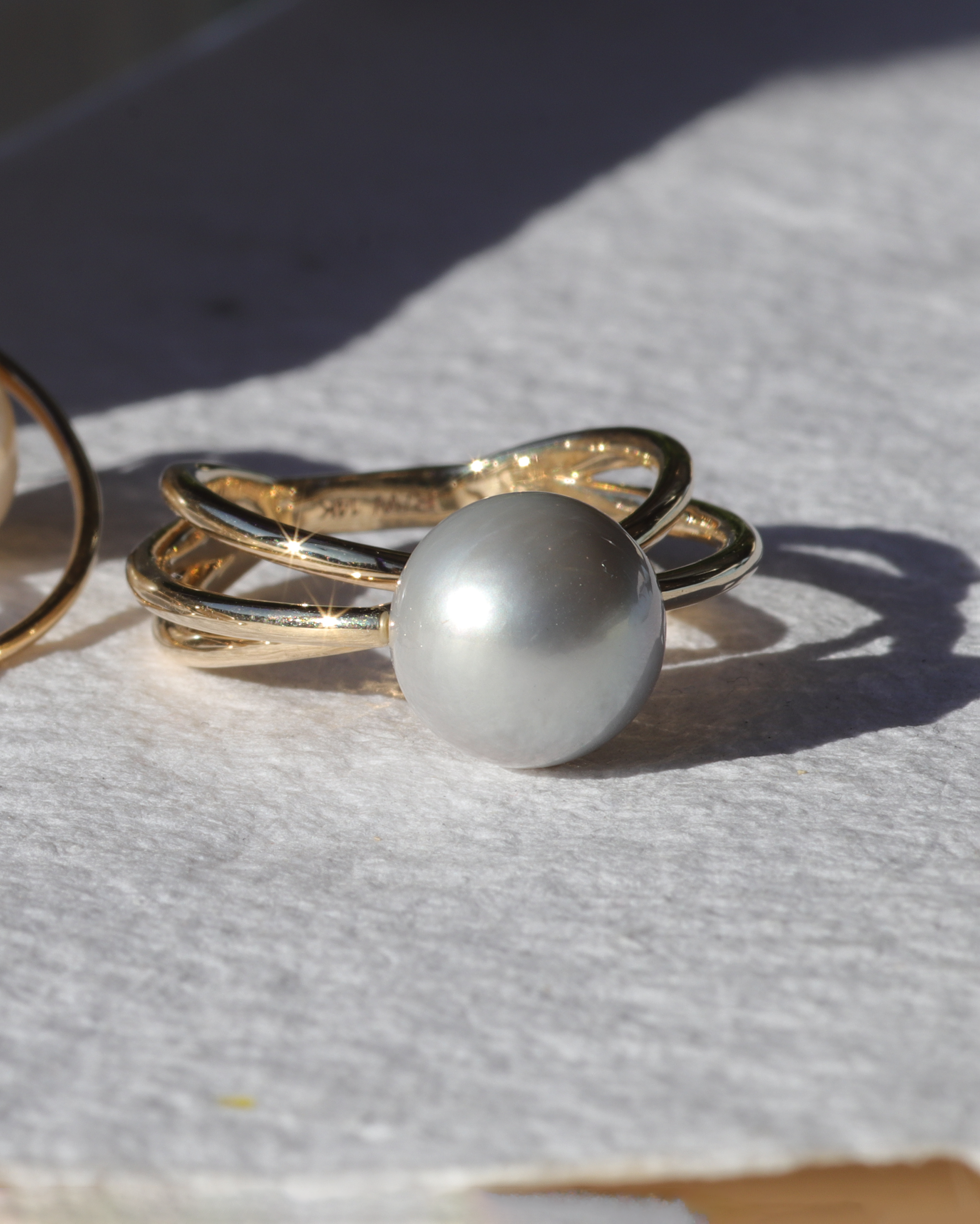 WeiWave / Trio Tahitian Pearl Ring By Ruoria