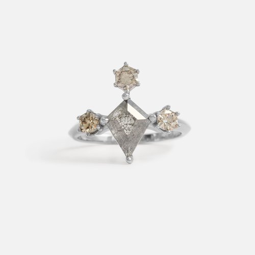 Kyte / Salt + Pepper Diamond Ring By fitzgerald jewelry in ENGAGEMENT Category