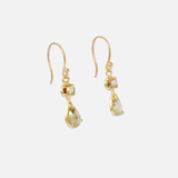Silk / Cognac & Olive Diamond Drop Earrings By Hiroyo in earrings Category