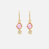 Silk / Pink & White Drop Earrings By Hiroyo in earrings Category