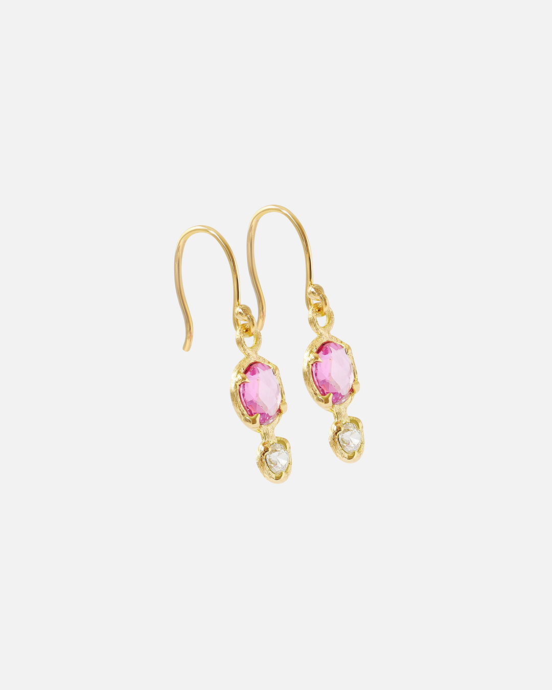 Silk / Pink & White Drop Earrings By Hiroyo in earrings Category