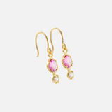 Silk / Pink & White Drop Earrings By Hiroyo in earrings Category