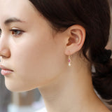 Silk / Pink & White Drop Earrings By Hiroyo in earrings Category