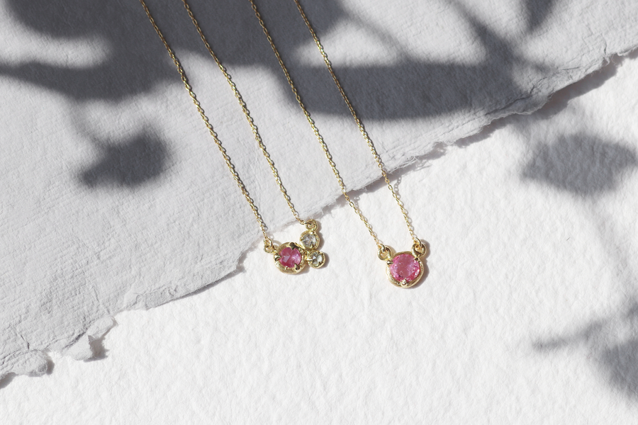 Silk / Rose Cut Pink Sapphire Pendant By Hiroyo in pendants Category