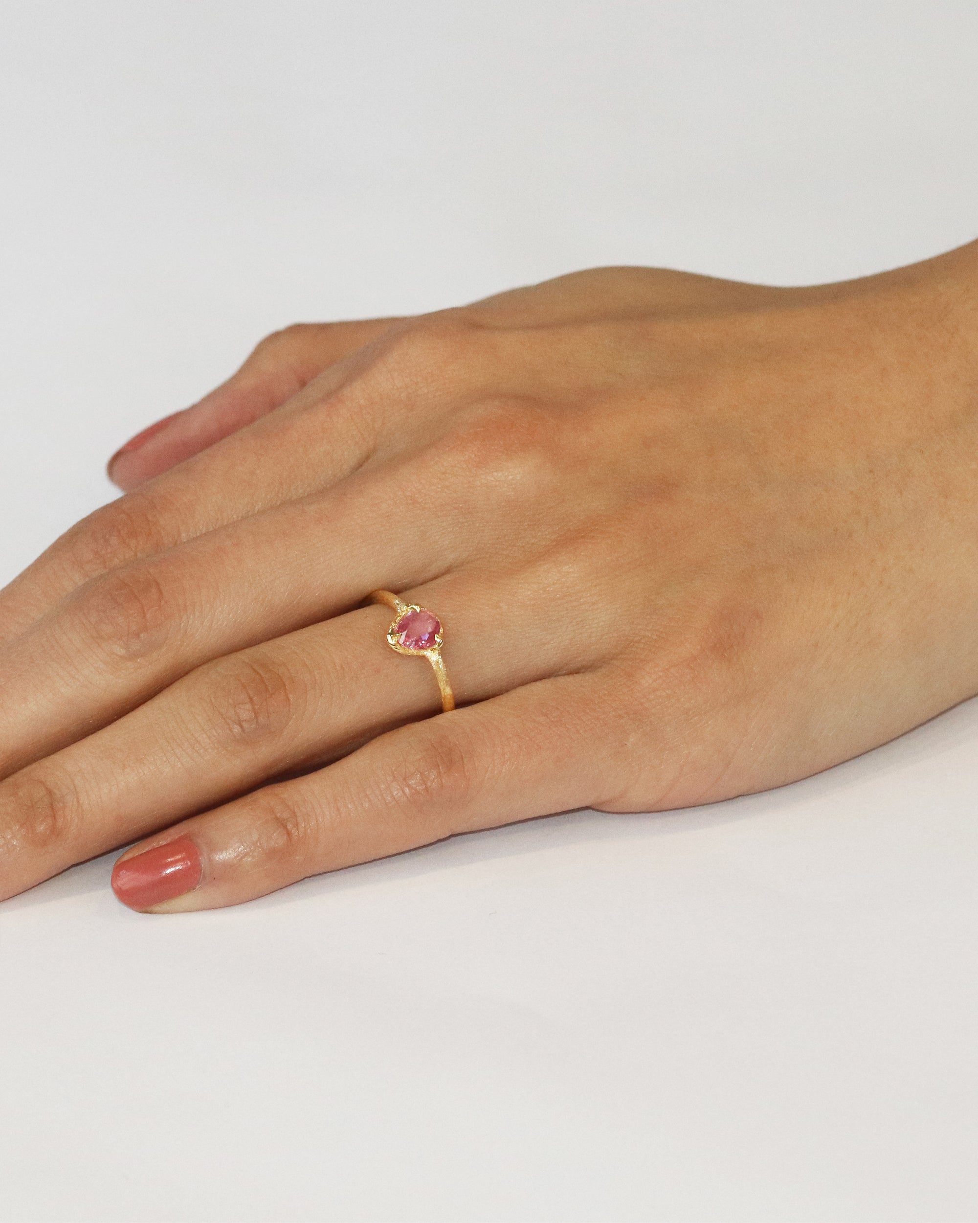 Silk / Pink Sapphire Ring By Hiroyo in rings Category