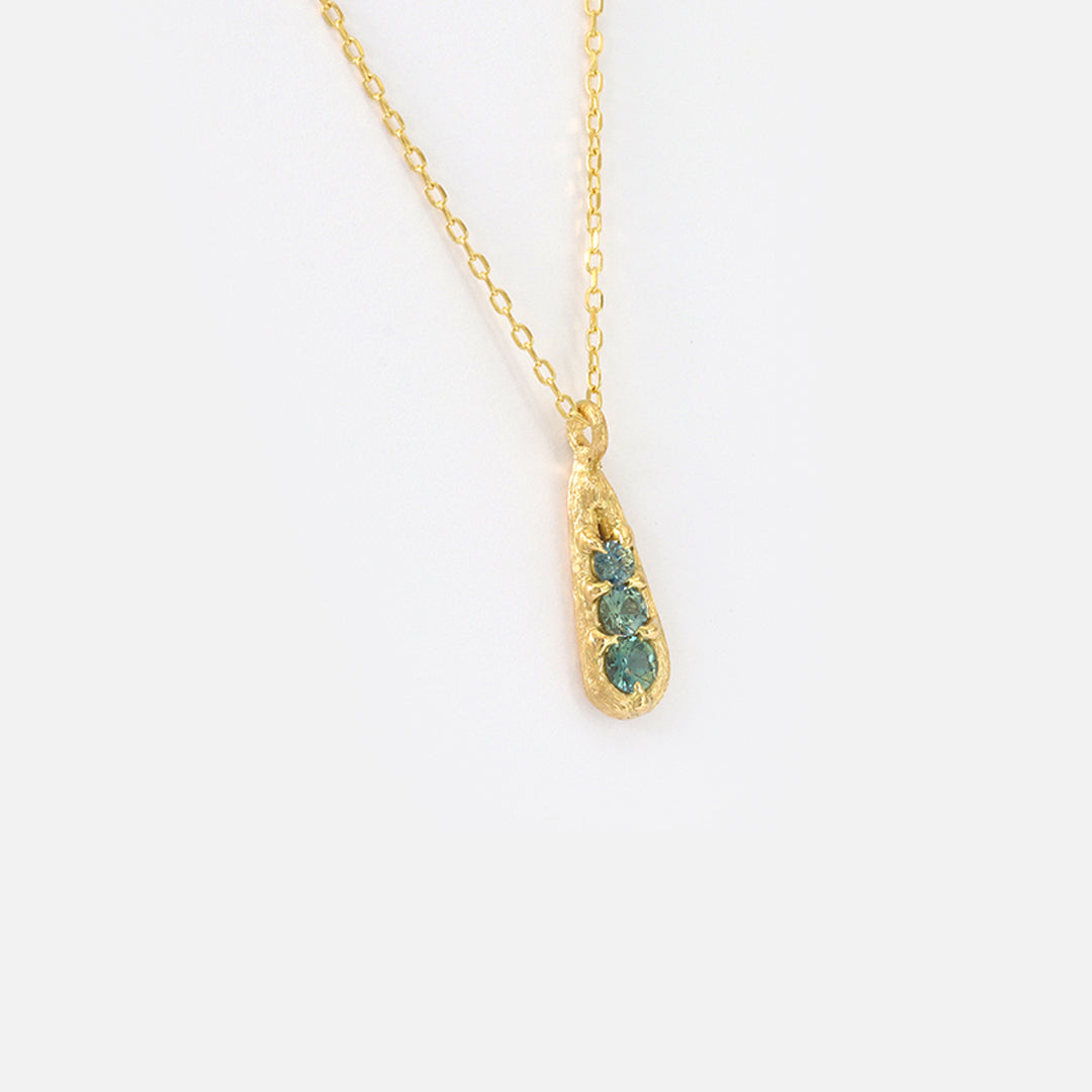 Silk / Blue Green Sapphire Pendant By Hiroyo in pendants Category