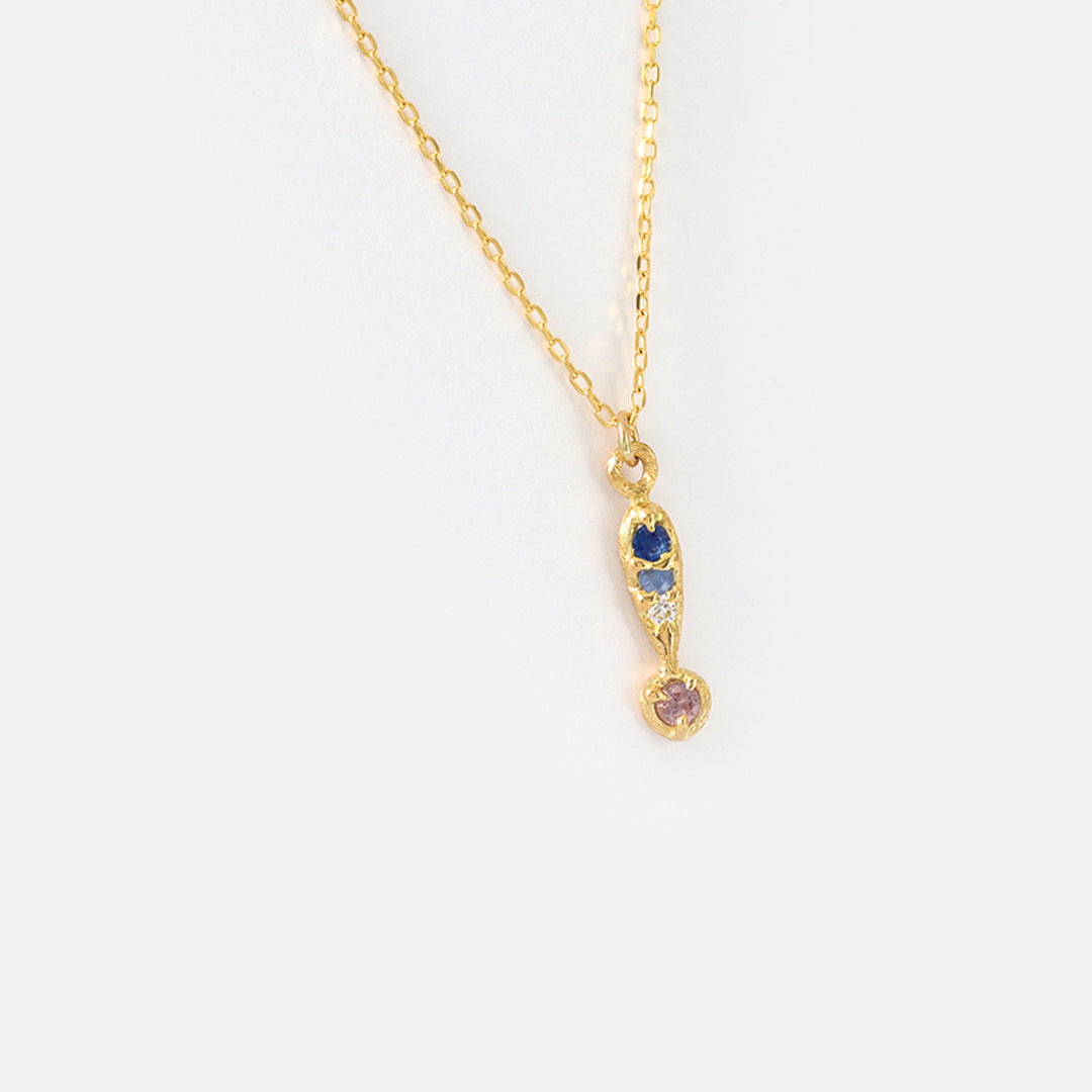 Silk / Sapphire & Garnet Pendant By Hiroyo