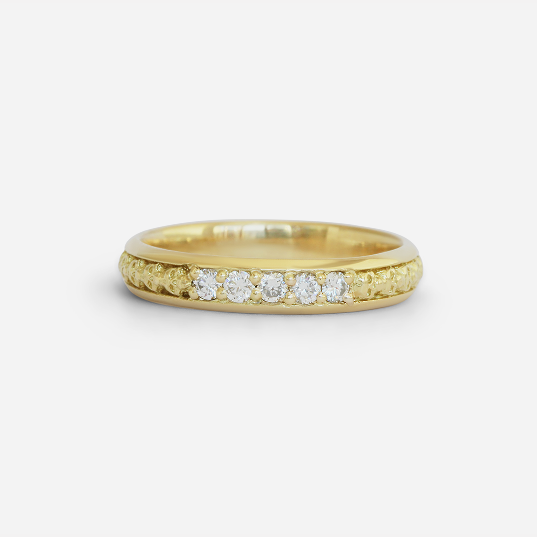 Skulls In A Line / 5 White Diamonds By fitzgerald jewelry in WEDDING Category