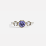 Pave 3 Stones / Tanzanite + Diamonds By fitzgerald jewelry in ENGAGEMENT Category
