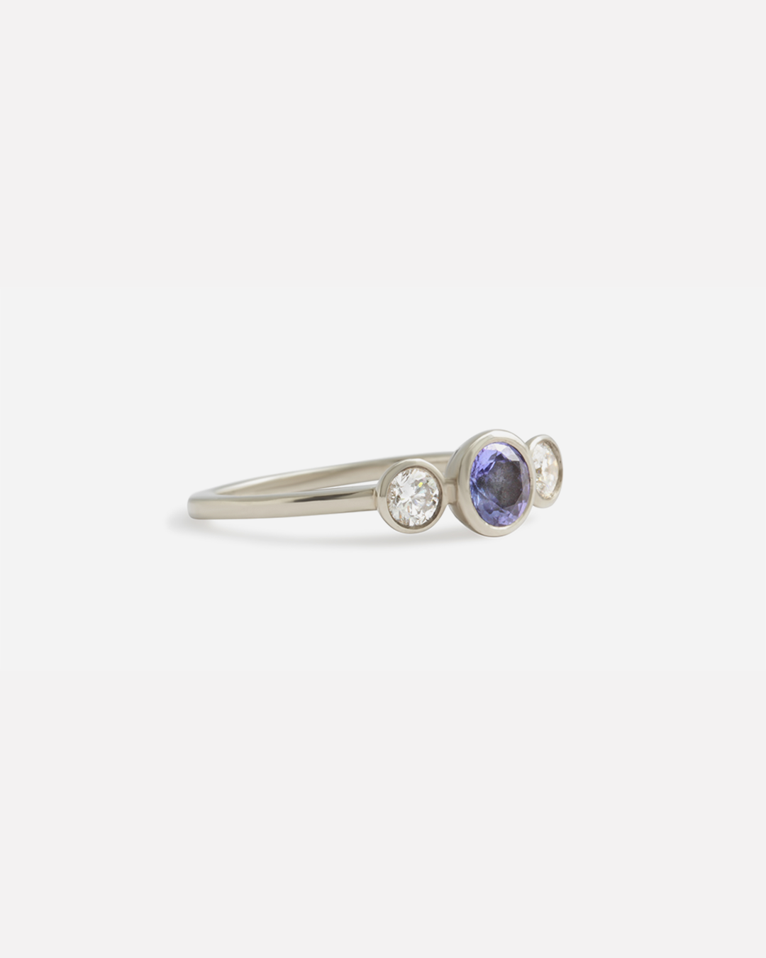 Pave 3 Stones / Tanzanite + Diamonds By fitzgerald jewelry in ENGAGEMENT Category