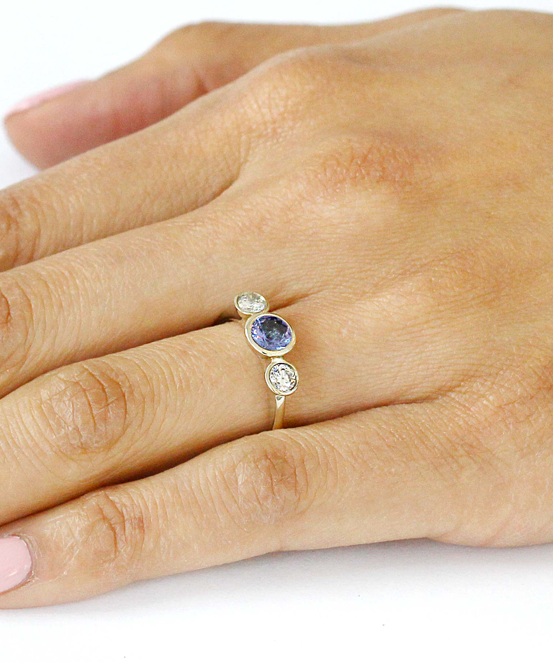 Pave 3 Stones / Tanzanite + Diamonds By fitzgerald jewelry