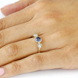 Pave 3 Stones / Tanzanite + Diamonds By fitzgerald jewelry in ENGAGEMENT Category