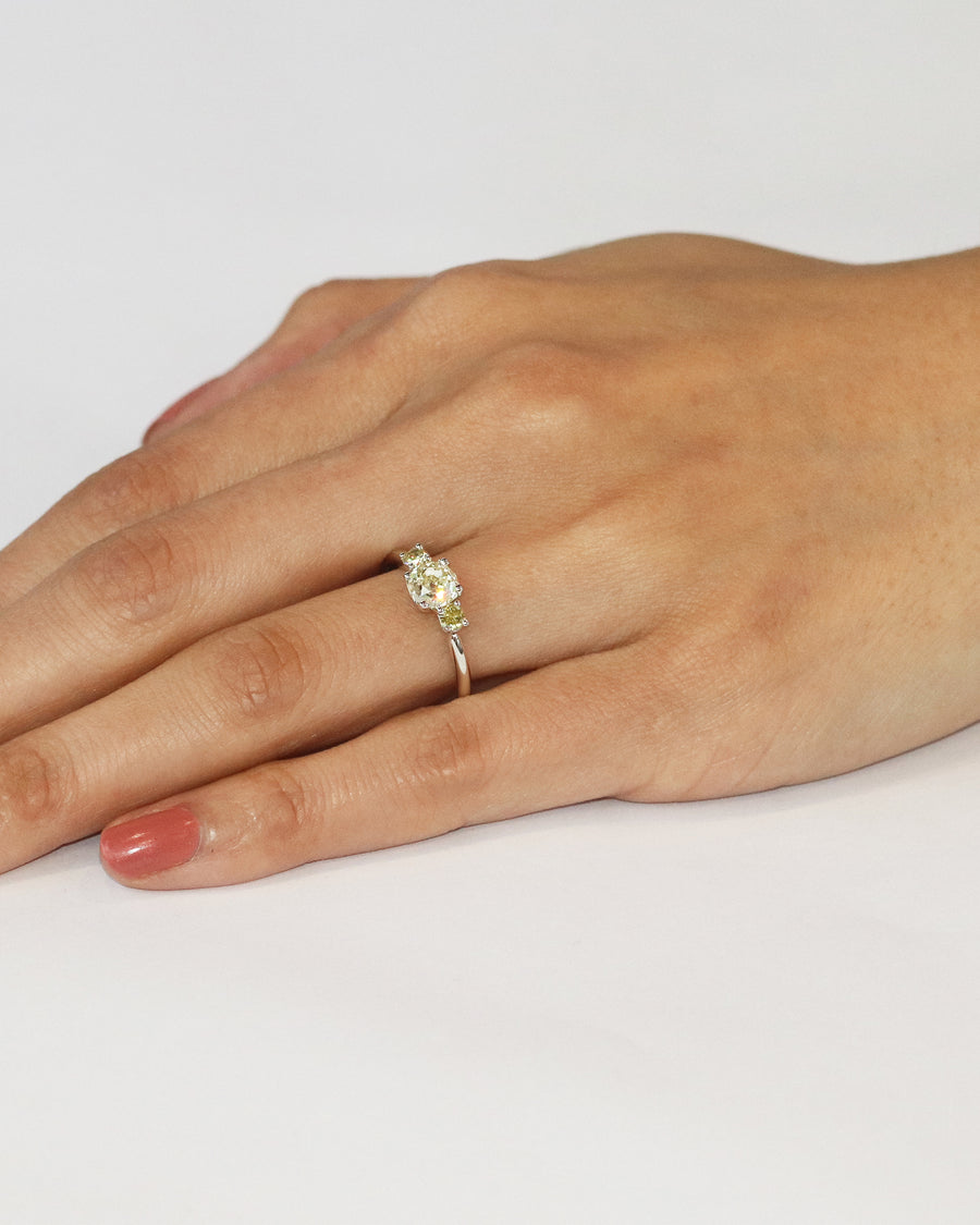 3 Wishes / White & Yellow Diamond Ring By Hiroyo in ENGAGEMENT Category