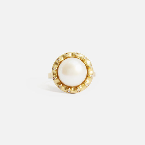 Pearl & Diamond / Ring By Tricia Kirkland in ENGAGEMENT Category