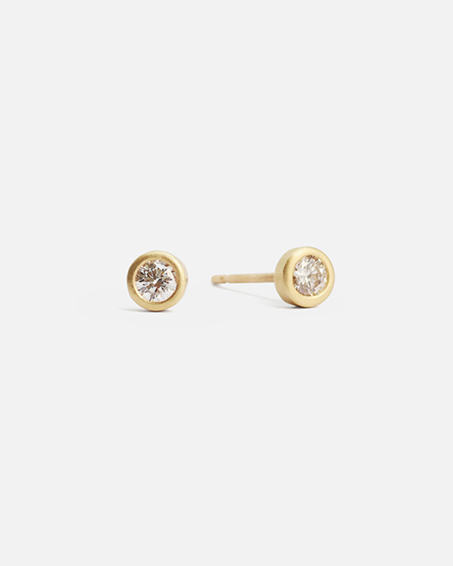 3mm Diamond / Yellow Studs By Tricia Kirkland in earrings Category