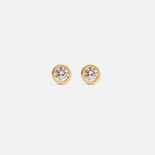 3mm Diamond / Yellow Studs By Tricia Kirkland in earrings Category