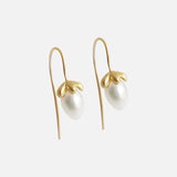 Flower & Japanese Pearl / Earrings By Tricia Kirkland in earrings Category