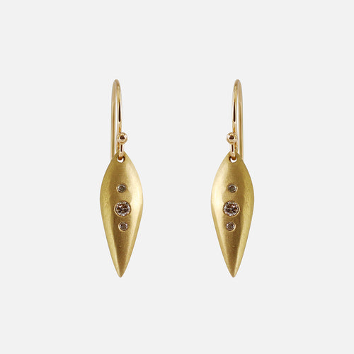 Pod Earrings / 3 Diamonds By Tricia Kirkland in earrings Category