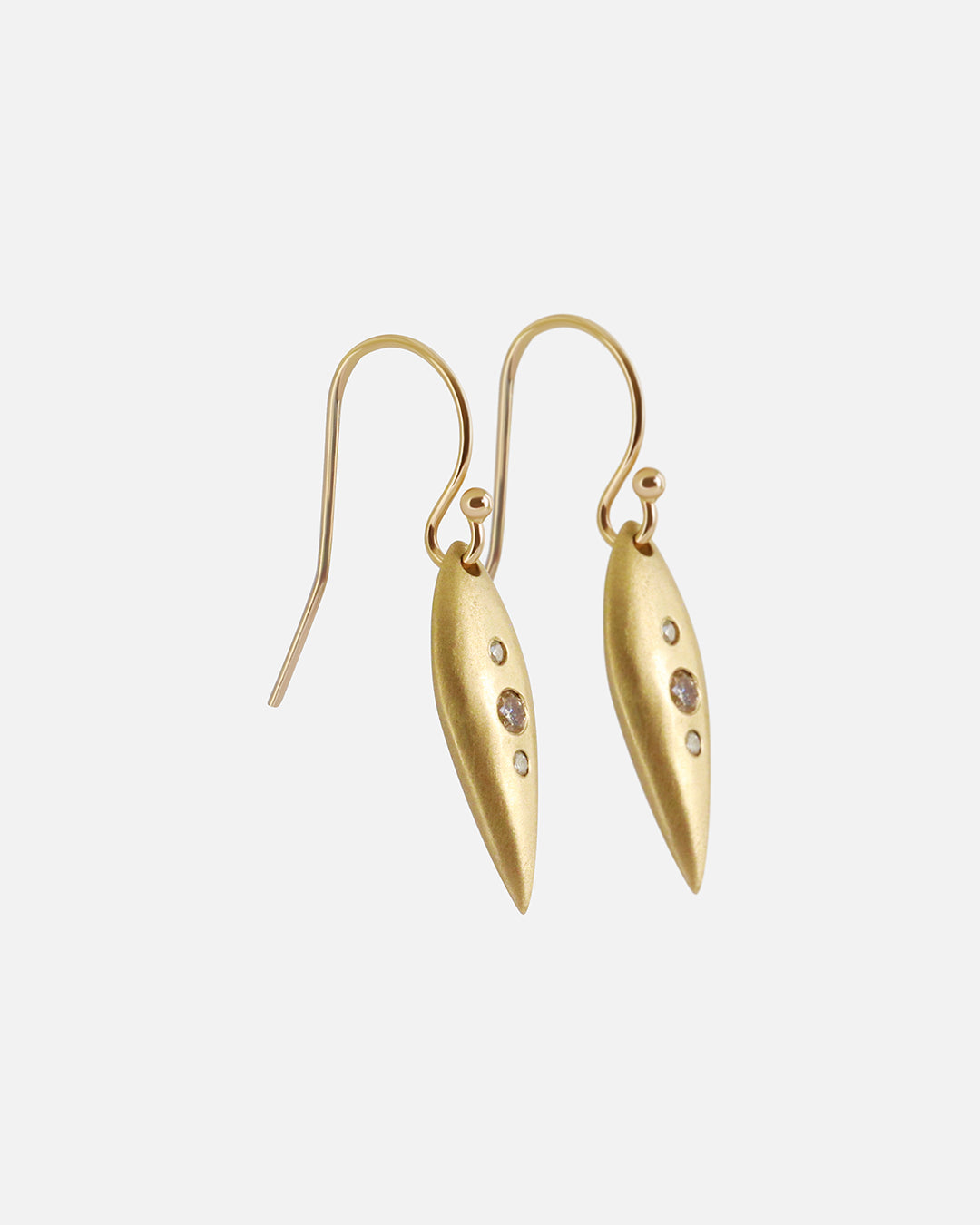Pod Earrings / 3 Diamonds By Tricia Kirkland in earrings Category