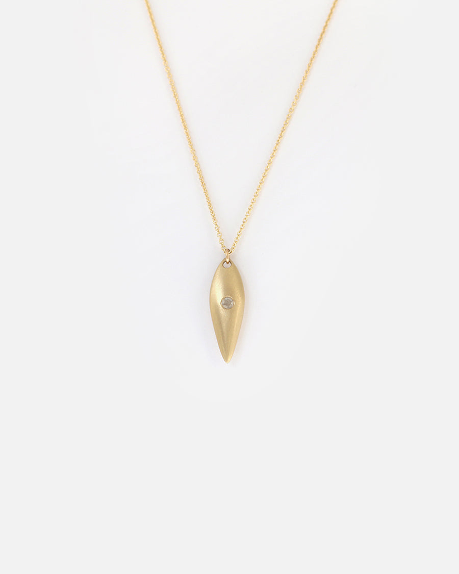 Small Leaf / One Diamond Pendant By Tricia Kirkland in pendants Category
