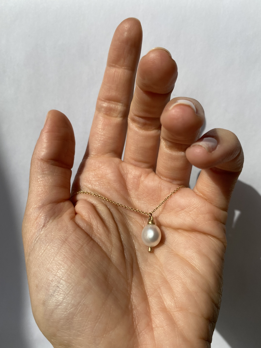 Pearl & Diamond / Pendant By Tricia Kirkland in pendants Category
