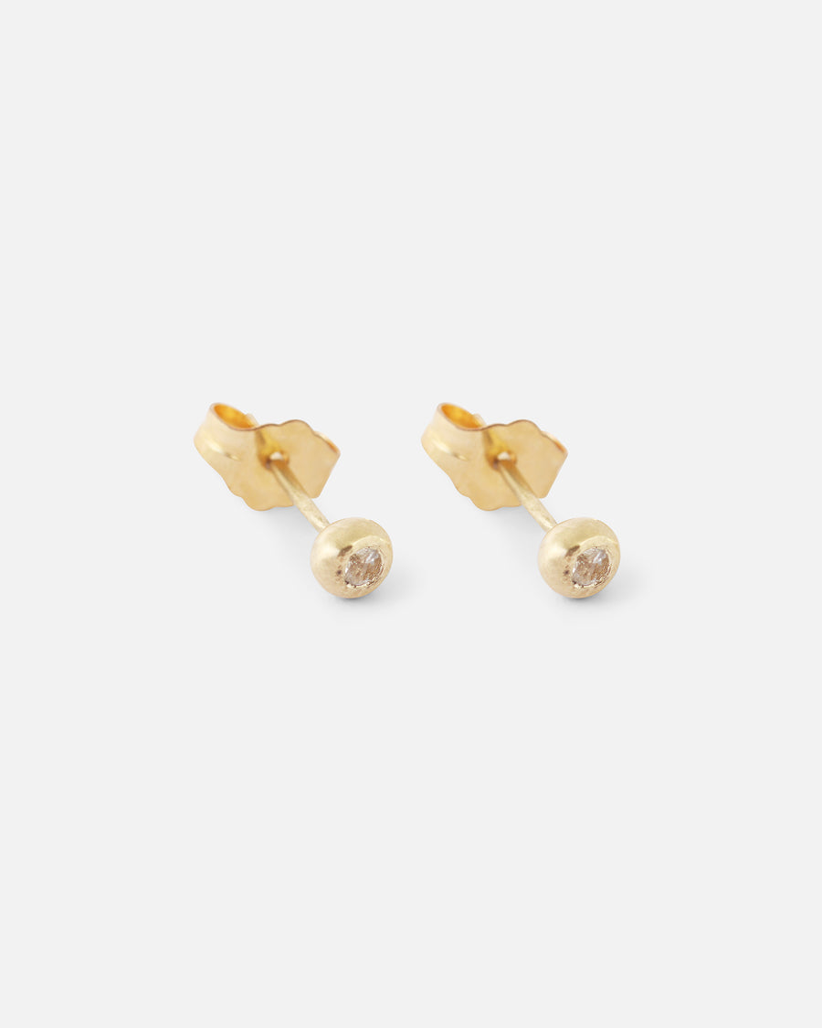 White Sapphire Ball / Studs By Tricia Kirkland in earrings Category