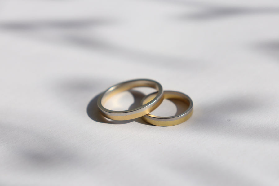 Flat Band / 2-Tone By fitzgerald jewelry in WEDDING Category