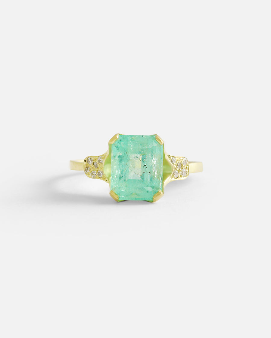 V Ring / Emerald By Hiroyo in ENGAGEMENT Category