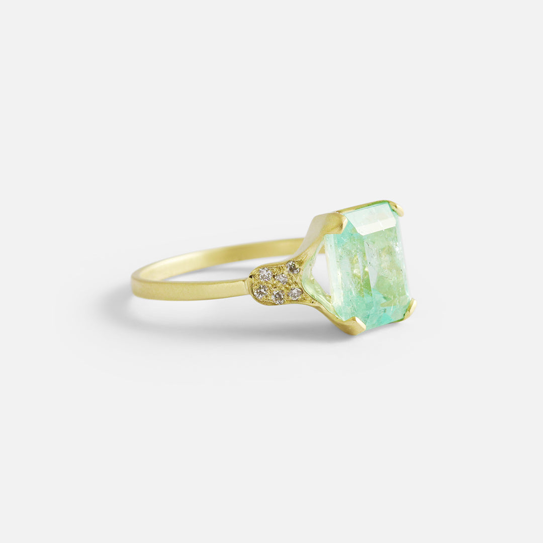 V Ring / Emerald By Hiroyo in Engagement Rings Category