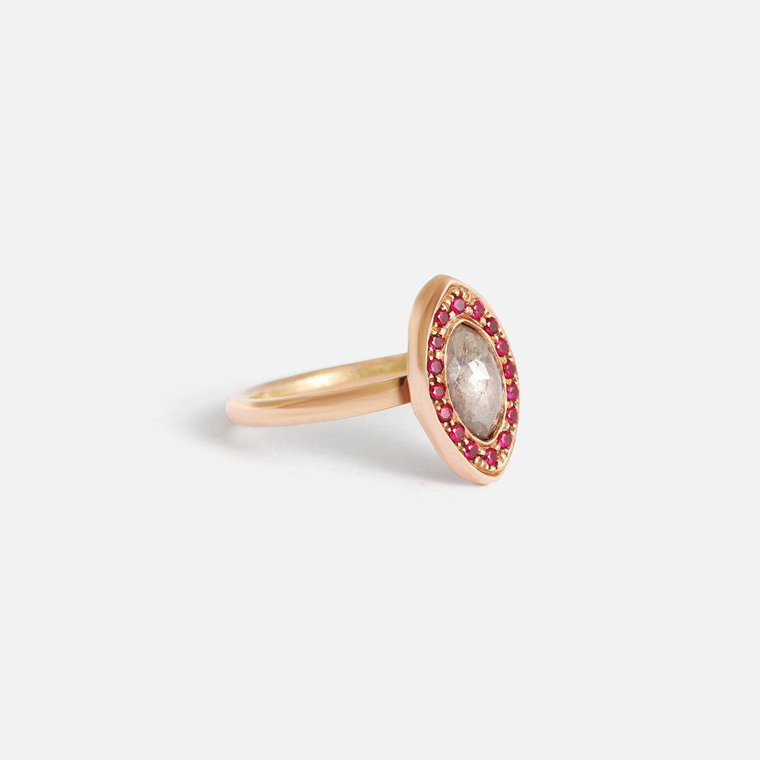Corona / Rubies Ring By Vena Amoris